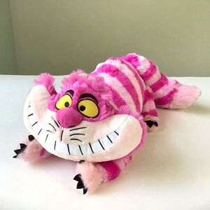 Disney Collection Cheshire Cat 16” Plush Alice In Wonderland Pink Stripes Grin